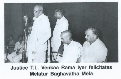 Justive T.LVenkatrama Iyer felicitates Melattur Bagavatha Mela