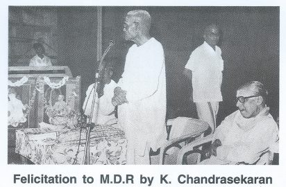 Felicitaion to M.D.Ramanathan by K.Chandrasekaran