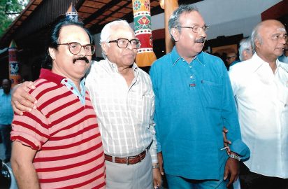 Chithirai Nataka Vizha 2005 – Crazy Mohan, Director K.Balachander, Mouli and Radhu during Inauguration of 13th Chithirai Nataka Vizha