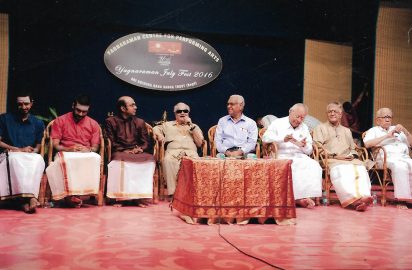 YJF 2016 Ramakrishnan Murthy, V.Sanjeev, J.B.Sruthi Sagar, , Dr.M.Chandrasekaran, R.T.Chari , .Dr.Nalli, Y.Prabhu & R.Venkateswaran are in the picture