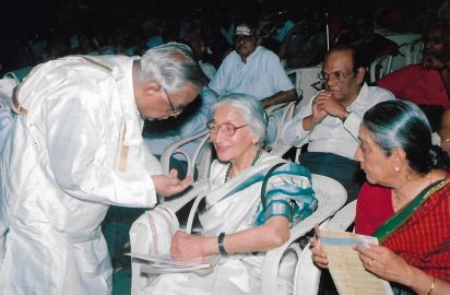 Dr.Kapila Vatsyayan ,Scholar & Writer , Sri R.yagnaraman and Smt.Kalanidhi Narayanan are in the picture (12.12.2002)