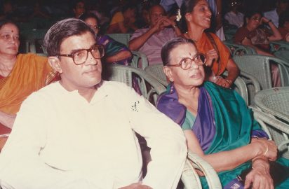 Sri Suresh Krishna, Chairman & M.D. Sundaram Fastners Ltd & Smt.Ambujam Krishna during 34th Gokulashtami Sangeetha Utsavam on 05.08.1989